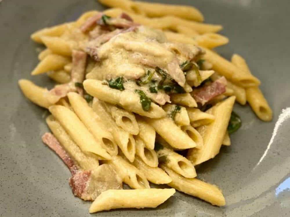 Penne Pasta with Speck Ham Italian food Evesham